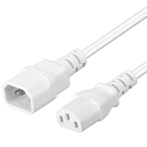Kabel síťový 220V/230V, 2.0m prodlužovací - VDE (230V IEC C14 na IEC C13) bílý