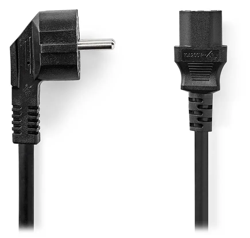 Nedis CEGL10000BK30 - Napájecí Kabel | Typ F Zástrčka | IEC-320-C13 | Úhlový |