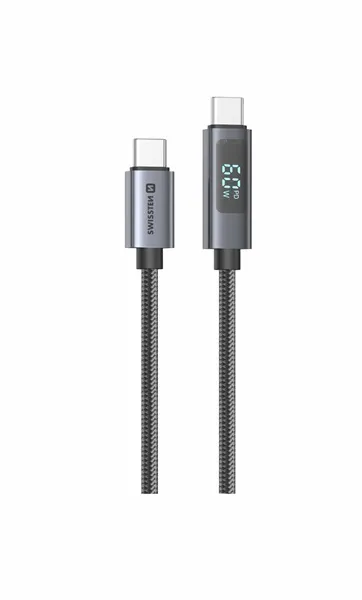 SWISSTEN LCD KABEL USB-C / USB-C 1,5 M ČERNÝ