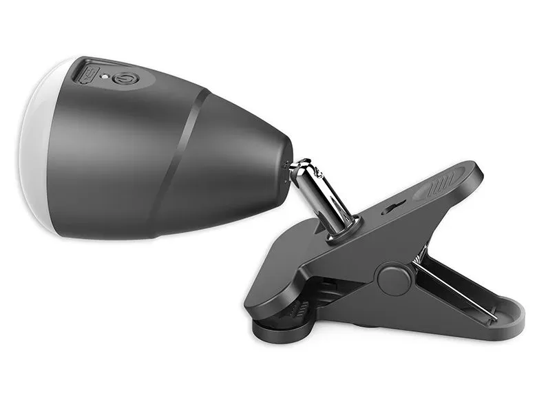 IMMAX LED lampička KLIP/ 5W/ 140lm/ 4000K/ DC 3,7V/ 5V/ IP20/ USB/ černá