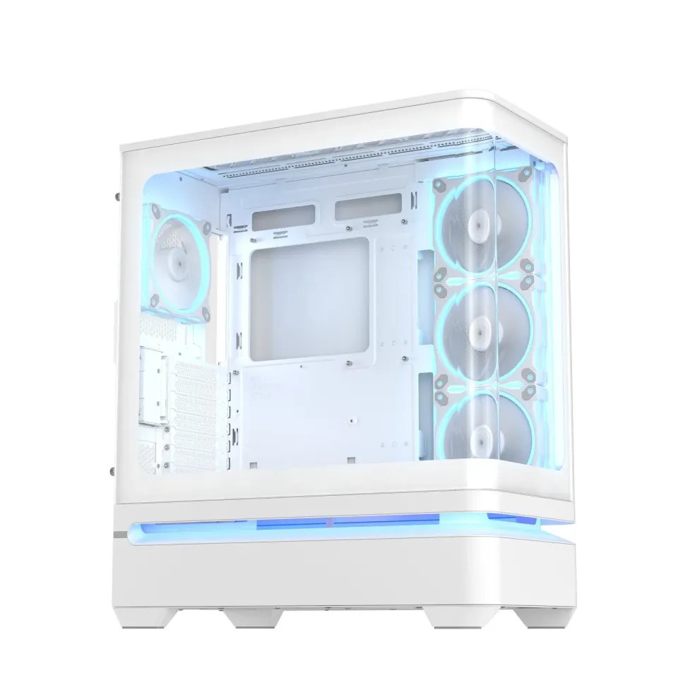ASUS case PRIME AP304 TG ARGB WHITE, ATX, Průhledná bočnice, 4x120mm ARGB, bílá