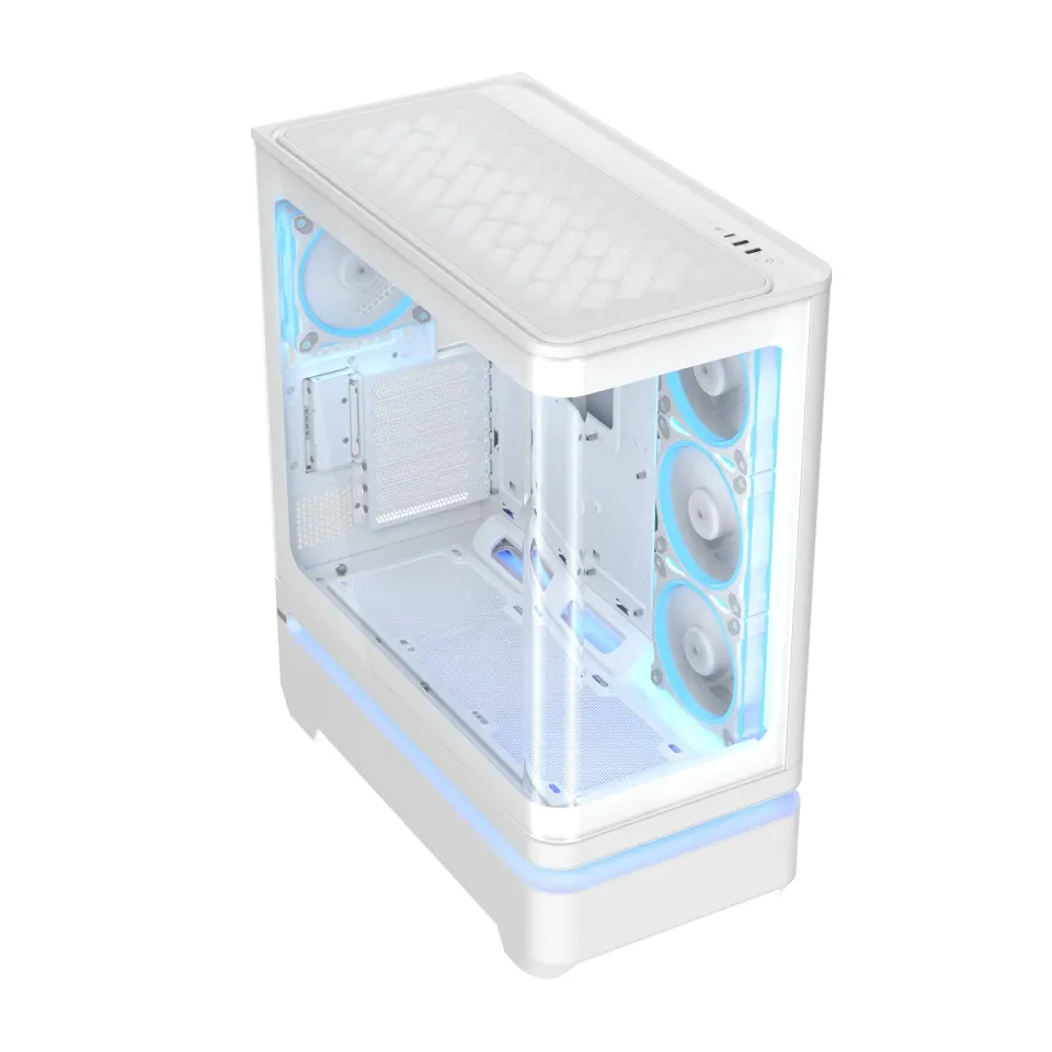 ASUS case PRIME AP304 TG ARGB WHITE, ATX, Průhledná bočnice, 4x120mm ARGB, bílá