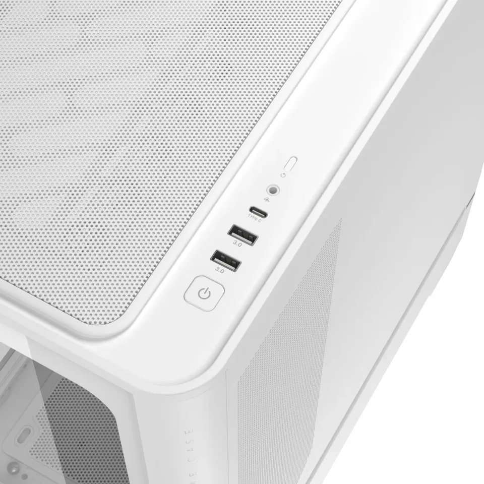 ASUS case PRIME AP304 TG ARGB WHITE, ATX, Průhledná bočnice, 4x120mm ARGB, bílá