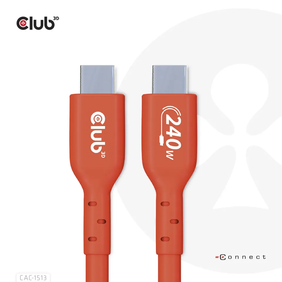 Club3D Kabel USB2 Type-C Bi-Directional USB-IF Certifikovaný 480Mb, PD 240W(48V/5A) EPR M/M 3m