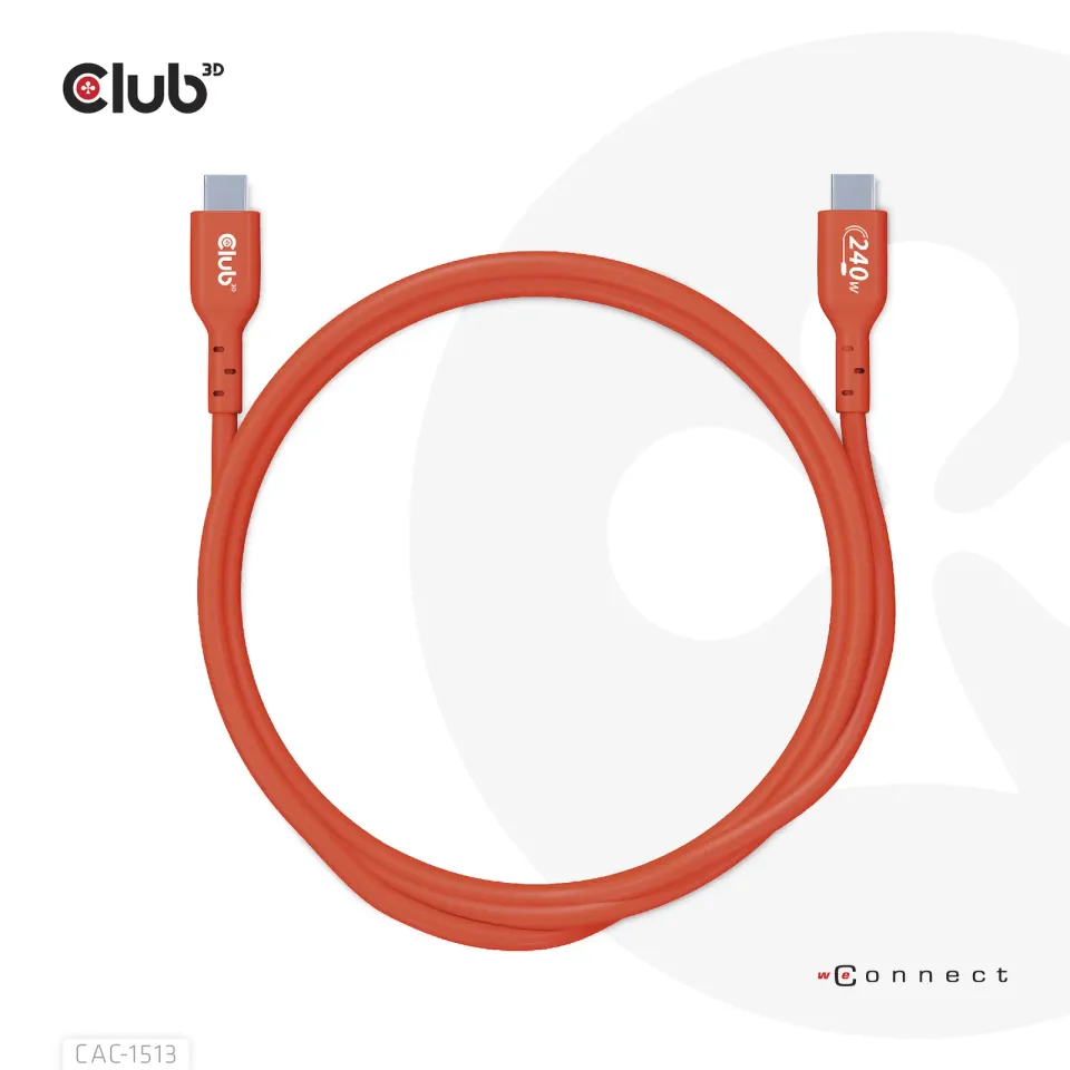 Club3D Kabel USB2 Type-C Bi-Directional USB-IF Certifikovaný 480Mb, PD 240W(48V/5A) EPR M/M 3m