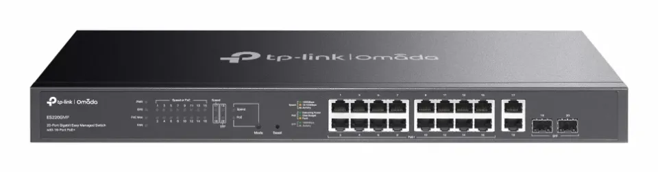 TP-LINK ES220GMP Omada 20portový gigabitový Easy Managed switch s 16 porty PoE+