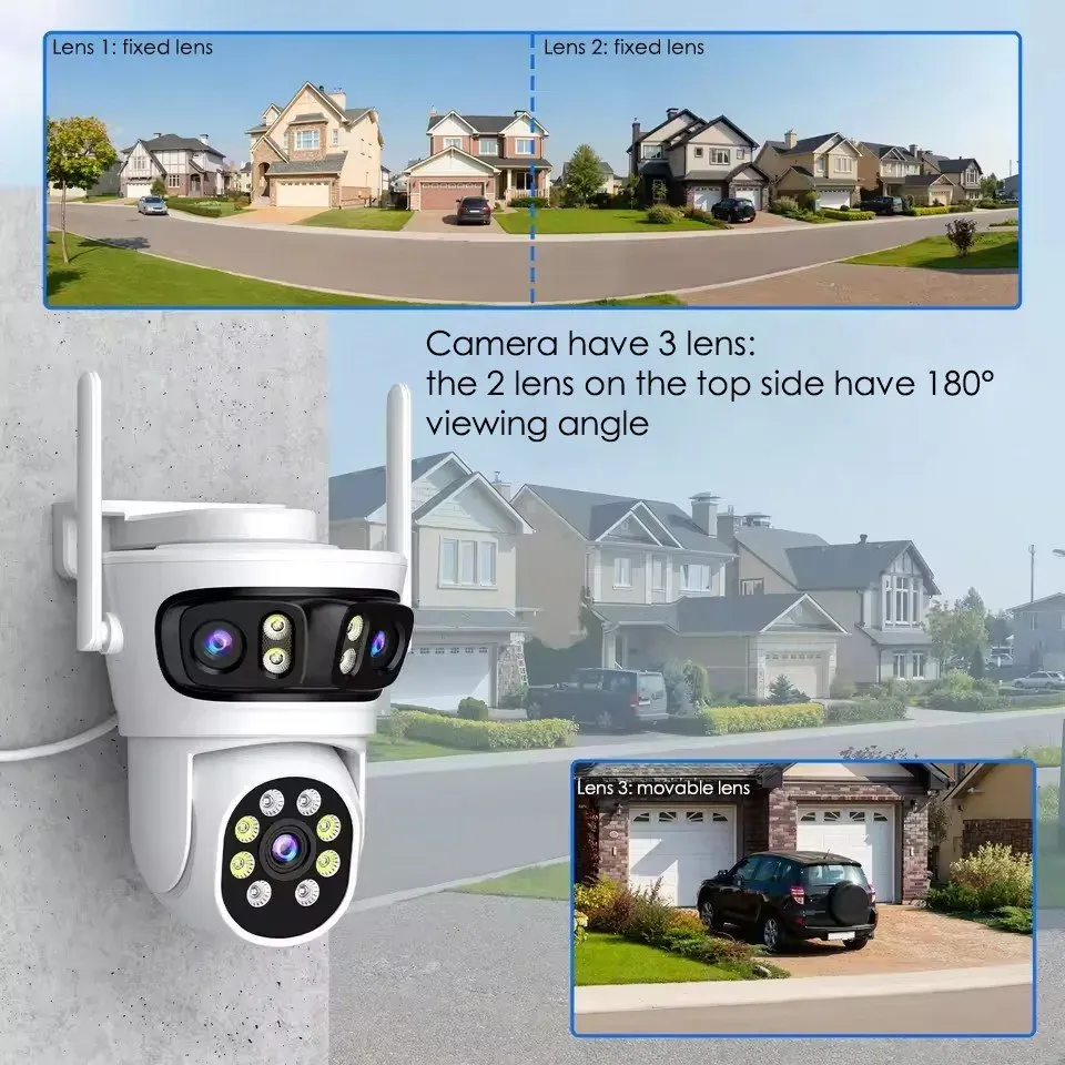 IMMAX NEO LITE SMART Security venkovní kamera TRIPLE 355° 90° P/T, Wi-Fi, IP65, ONVIF, 2MP+2MP+2MP, TUYA