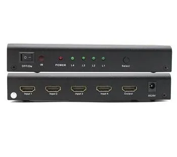 PremiumCord HDMI switch 4:1, kovový, dálkové ovl.