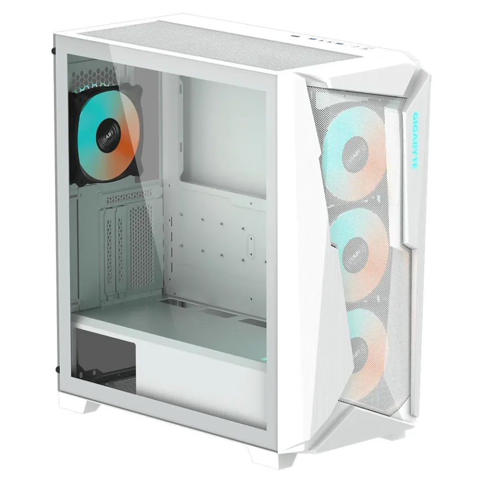 GIGABYTE skrín case GB-C301GW, RGB Lighting, bez zdroje, transparentní bok, Mid