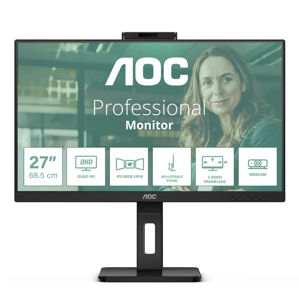 AOC LCD Q27P3QW 27" IPS/2560x1440@75Hz/4ms/350cd/1000:1/2xHDMI/DP/4xUSB 3.2/Webc