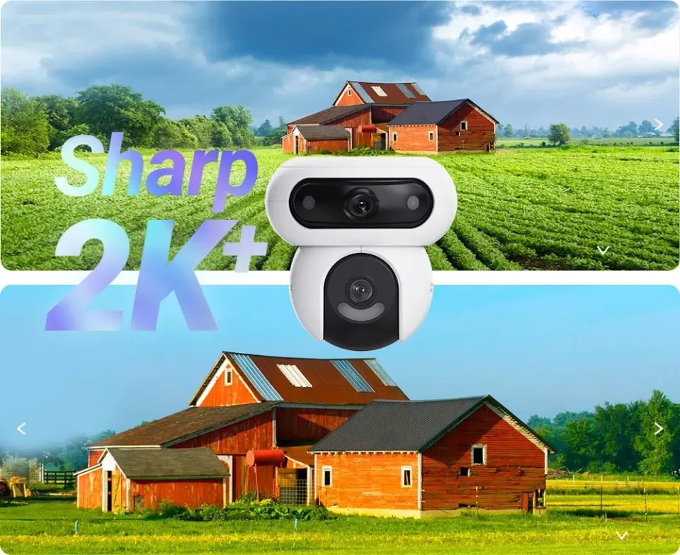 EZVIZ IP kamera H90 2K+/ duální/ PTZ/ Wi-Fi/ 2 x 4Mpix/ krytí IP65/ objektiv 2,8 + 6mm/ H.265/ IR přísvit až 30m/ bílá