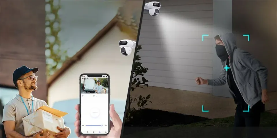 EZVIZ IP kamera H90 2K+/ duální/ PTZ/ Wi-Fi/ 2 x 4Mpix/ krytí IP65/ objektiv 2,8 + 6mm/ H.265/ IR přísvit až 30m/ bílá