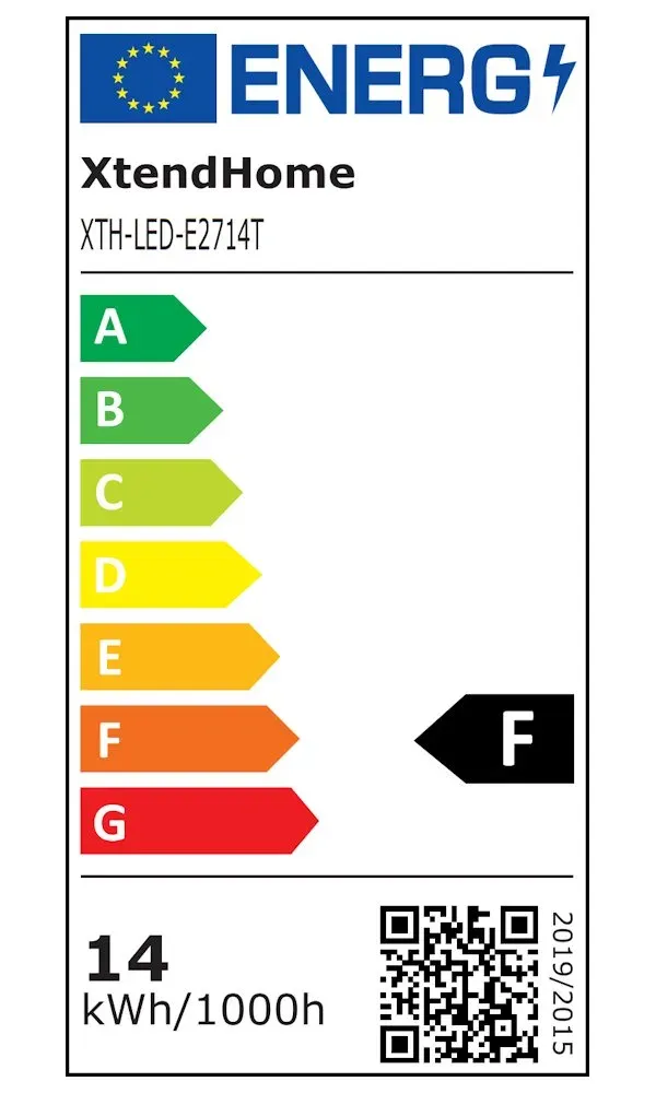 Xtend Home smart LED žárovka, E27, RGB+W, 14W, 1400lm, barevná, stmívatelná, WiFi, Tuya