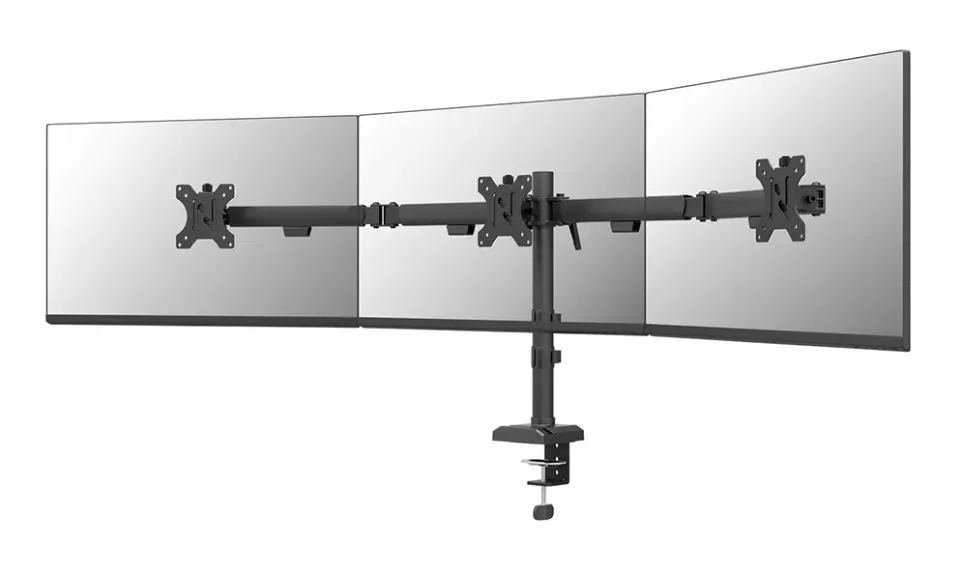 Neomounts NERO Triple Flat Screen Desk Mount 10-27 "(phone holder+Quick-fix clamp/grommet)