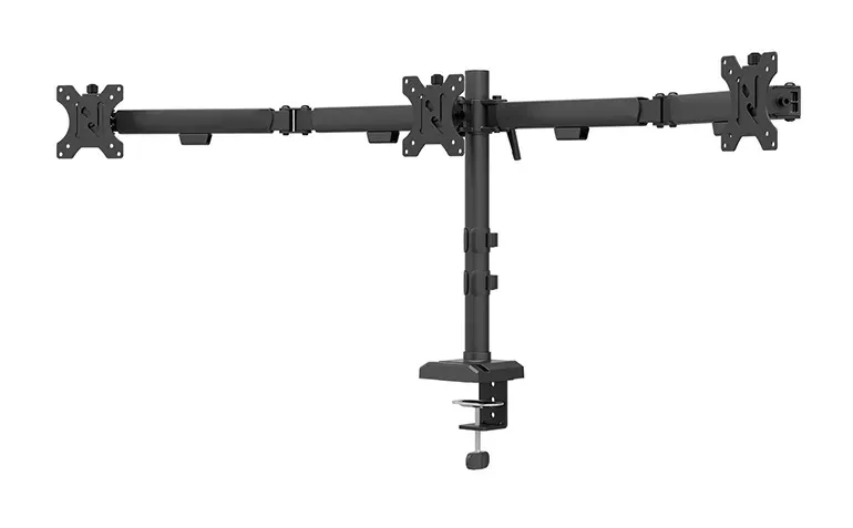 Neomounts NERO Triple Flat Screen Desk Mount 10-27 "(phone holder+Quick-fix clamp/grommet)