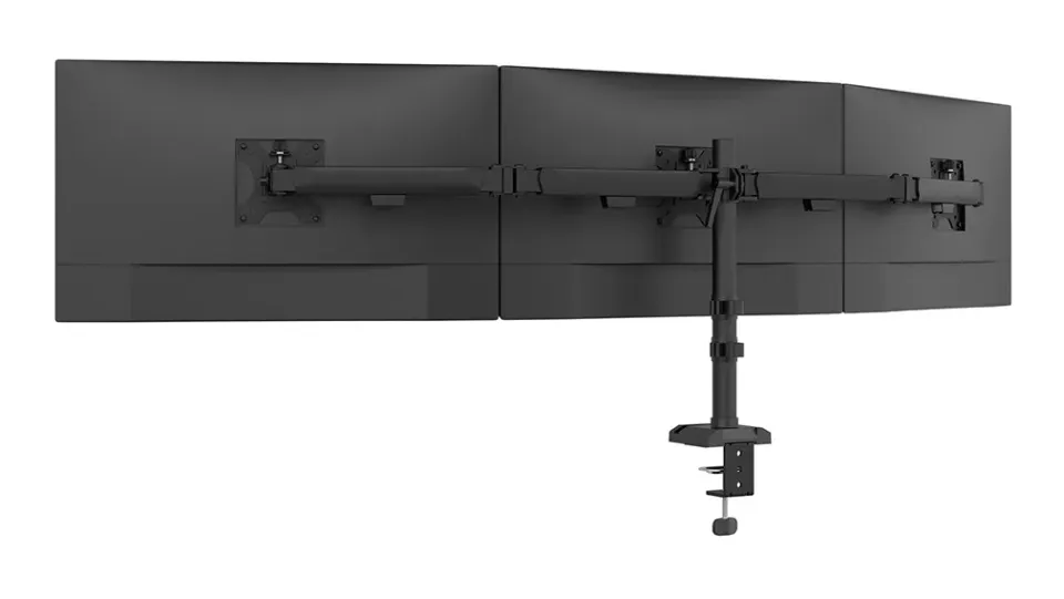 Neomounts NERO Triple Flat Screen Desk Mount 10-27 "(phone holder+Quick-fix clamp/grommet)