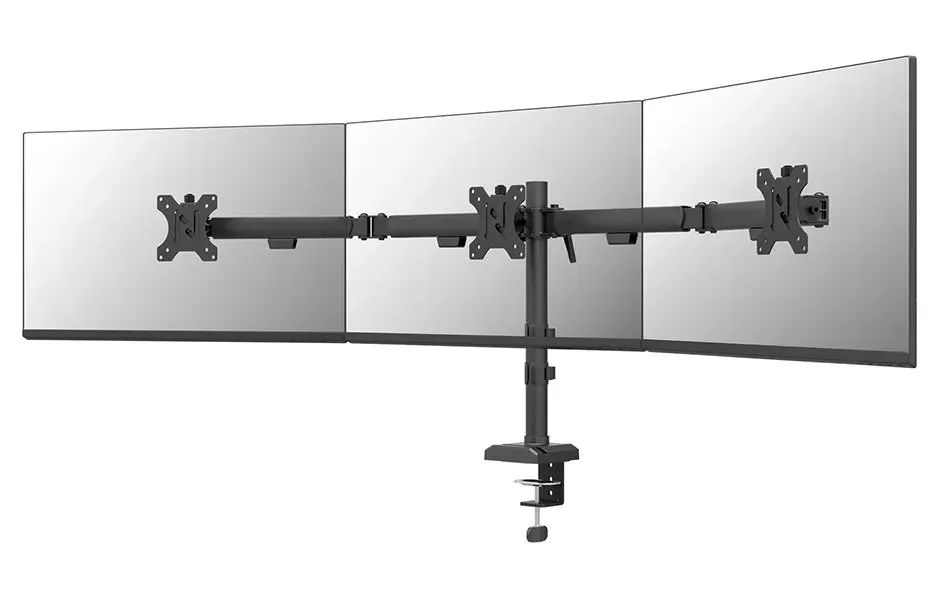 Neomounts NERO Triple Flat Screen Desk Mount 10-27 "(phone holder+Quick-fix clamp/grommet)