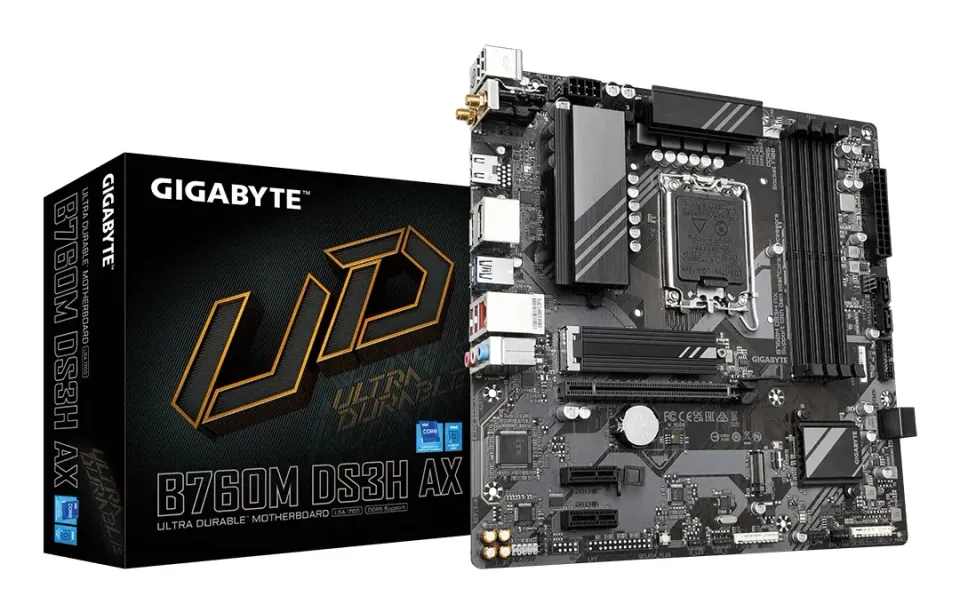 Gigabyte MB Sc B760M DS3H AX, Intel B760M, 4xDDR5, 1xDP, 1xHDMI, WI-FI