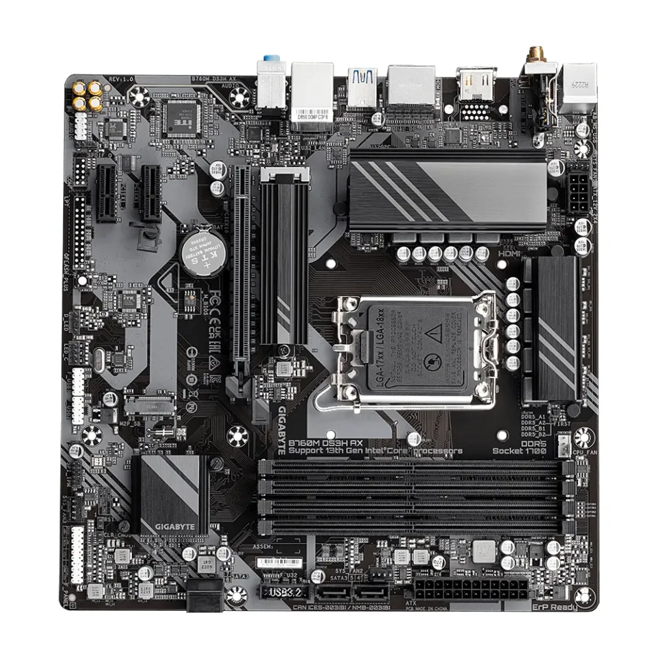Gigabyte MB Sc B760M DS3H AX, Intel B760M, 4xDDR5, 1xDP, 1xHDMI, WI-FI