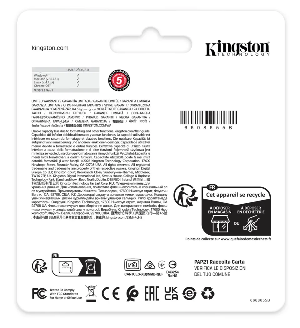 128GB Kingston USB 3.2 DT Kyson G2 220MB/s