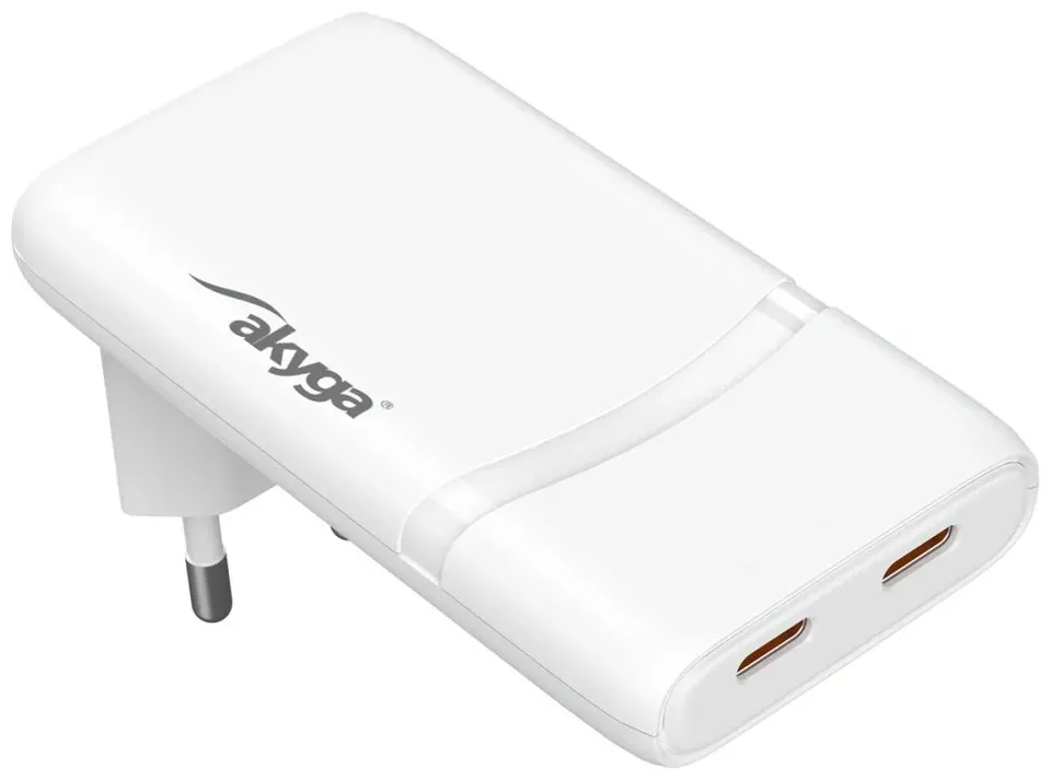 TRX USB Nabíječka USB AK-CH-32 2x USB-C PD 5-20V / max. 3.25A 65W Quick Charge 4+ GaN