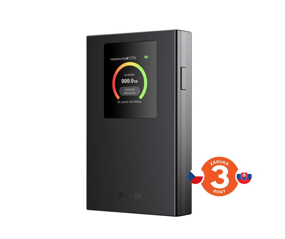 Tenda MF6 - 4G LTE Mobile AX300 WiFi 6 battery modem router, LCD, WPA3, USB-C