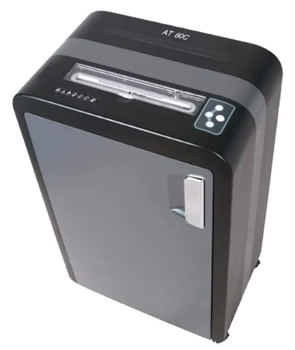 AT skartovač AT-60C/ řez 3,8x40 mm/ prac. šíře 230 mm/ kapacita 25 listů/ objem koše 35 l/ stupeň utajení P4/ šedo-černý