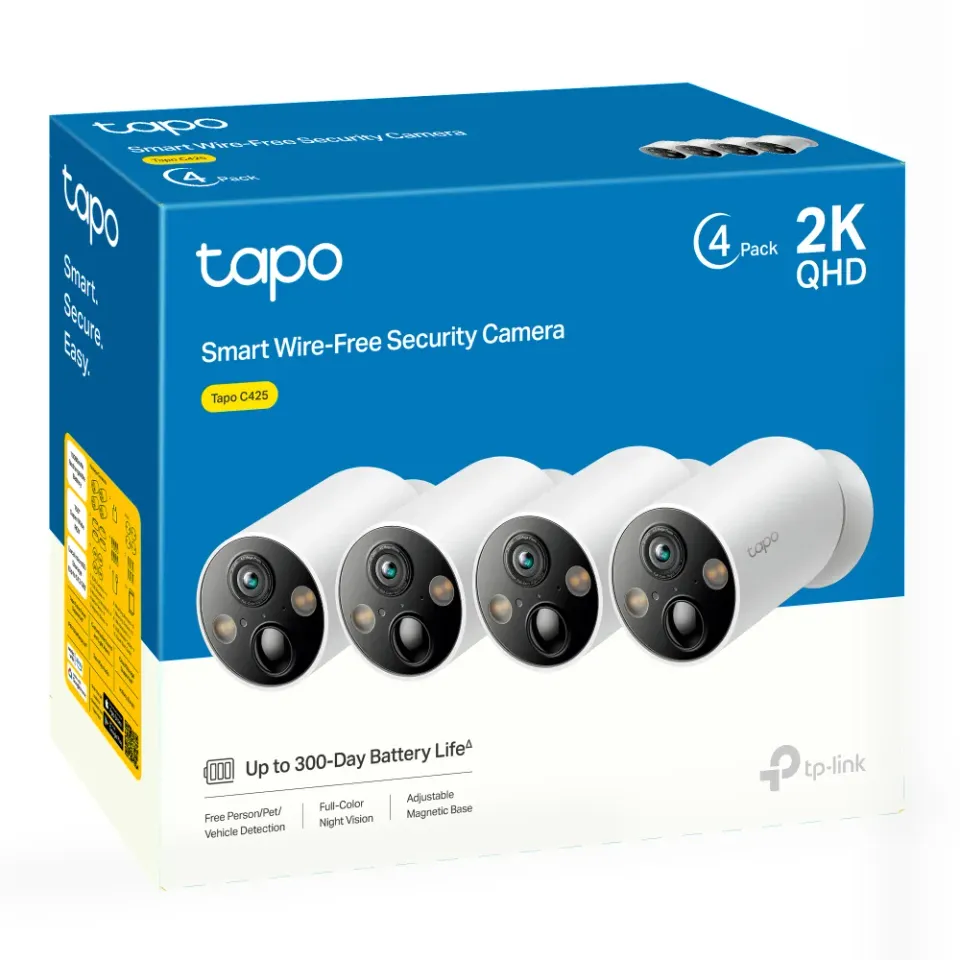 TP-Link Tapo C425(4-pack) - Venkovní IP kamera na baterii, WiFi, 4MP ( 2560 x 14