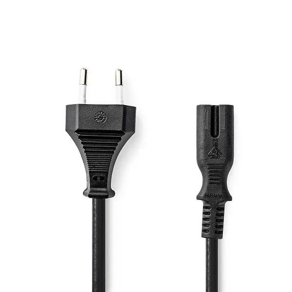 Nedis CEGL11040BK20 - Napájecí Kabel | Euro Zástrčka – IEC-320-C7 | 2,00 m | Čer