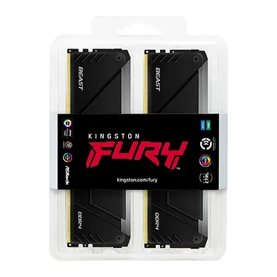 KINGSTON 64GB 3600MT/s DDR4 CL18 DIMM (Kit of 4) FURY Beast RGB