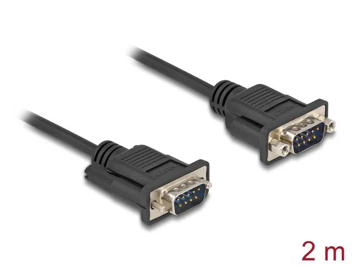Delock Sériový kabel rozhraní RS-232 D-Sub9, ze zástrčkového na zástrčkový, délk