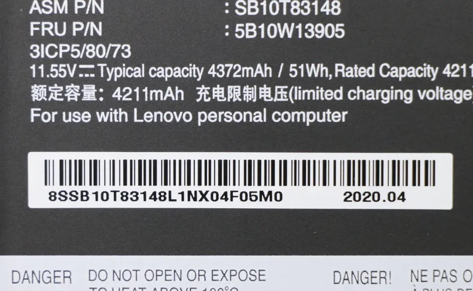 Lenovo 02DL008 Baterie (3 Články) Baterie do Laptopu 11,52V 4211mAh