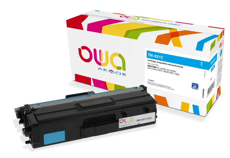OWA Armor toner kompatibilní s Brother TN-421C, 1800st, modrá/cyan