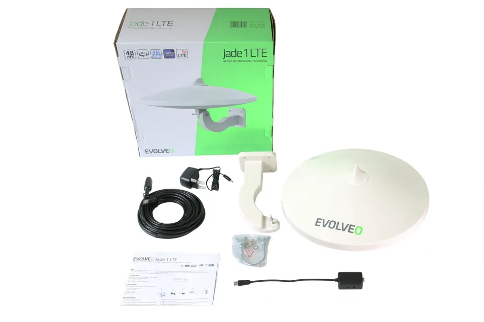 EVOLVEO Jade 1 LTE, 48dBi aktivní venkovní anténa DVB-T/T2, LTE filtr
