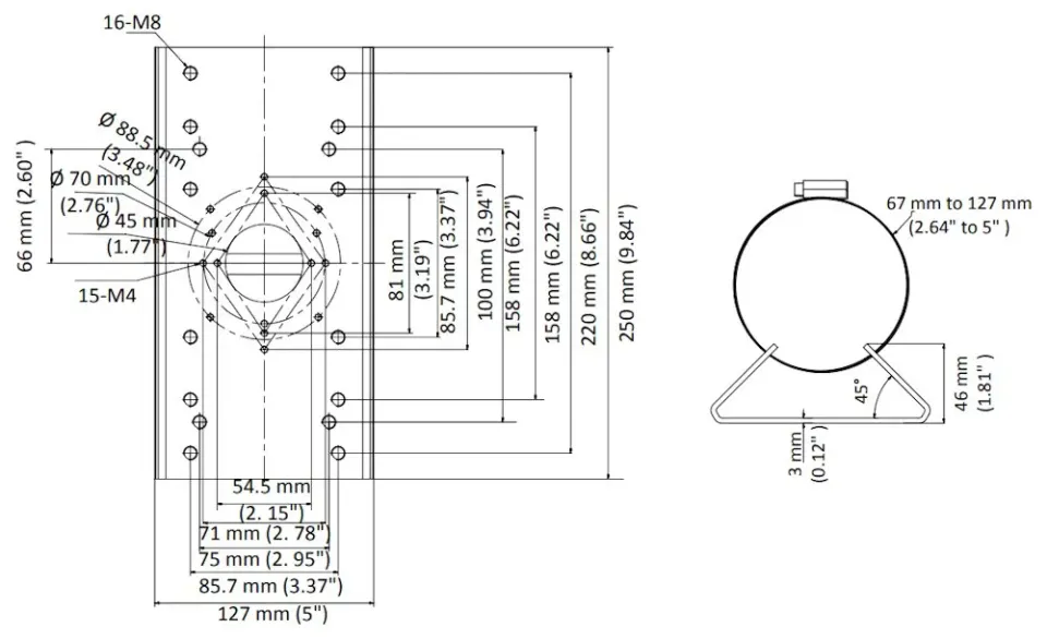 Hikvision DS-1275ZJ-SUS - adaptér na sloup