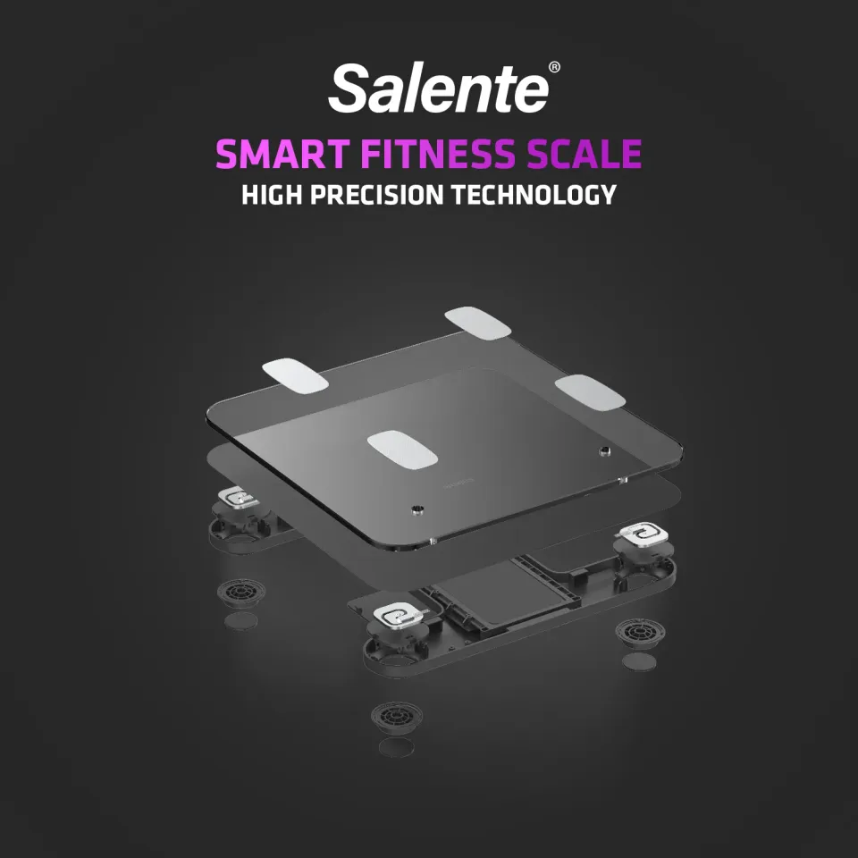 Salente MaxFit, chytrá osobní diagnostická fitness váha, Bluetooth, černá