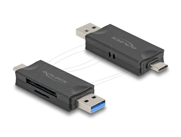 Delock Čtečka karet USB 5 Gbps, USB Type-C / Typ-A na paměťové karty SD a Micro (91020)