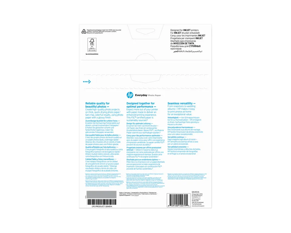HP (Q5451A) Everyday Semi-glossy Photo Paper A4, 25ks, 170 g/m2 papír