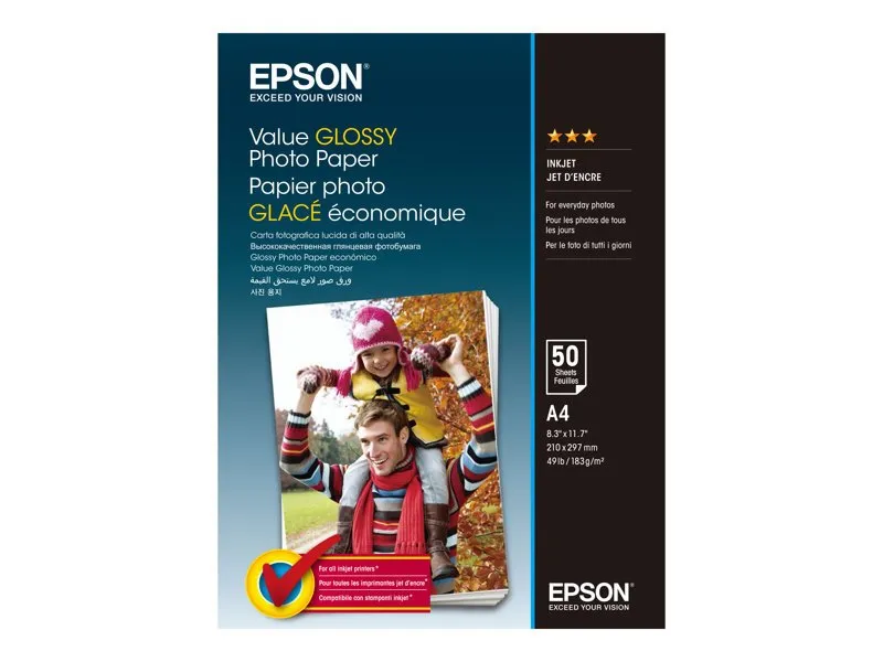 EPSON paper A4 - 183g/m2 - 50sheets - Value Glossy Photo Paper