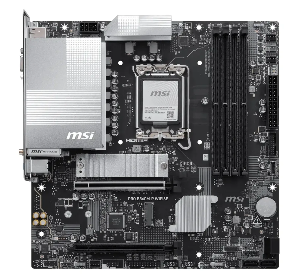 MSI MB Sc LGA1851 PRO B860M-P WIFI6E, Intel B860, 4xDDR5, WiFi, 2xDP, 1xHDMI, 1xVGA, mATX