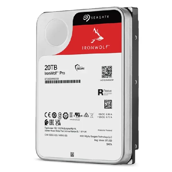 SEAGATE ST20000NT001 hdd IronWolf PRO 20TB CMR 7200rpm 256MB NAS HDD 24x7 285MB/s 3.5 RAID SATA3-6Gbps
