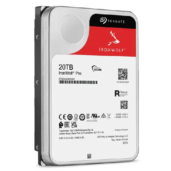 SEAGATE ST20000NT001 hdd IronWolf PRO 20TB CMR 7200rpm 256MB NAS HDD 24x7 285MB/s 3.5 RAID SATA3-6Gbps