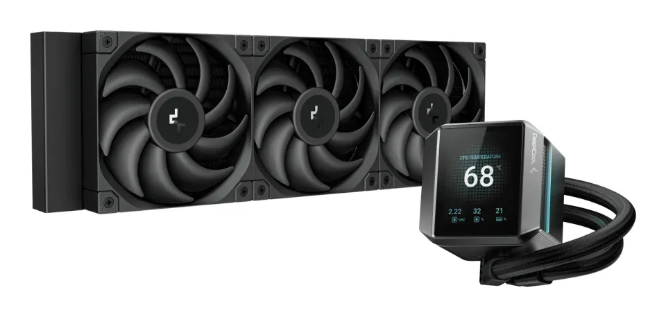 DEEPCOOL vodní chladič MYSTIQUE 360 / 3x120mm fan / dig. displej / Intel i AMD / černý
