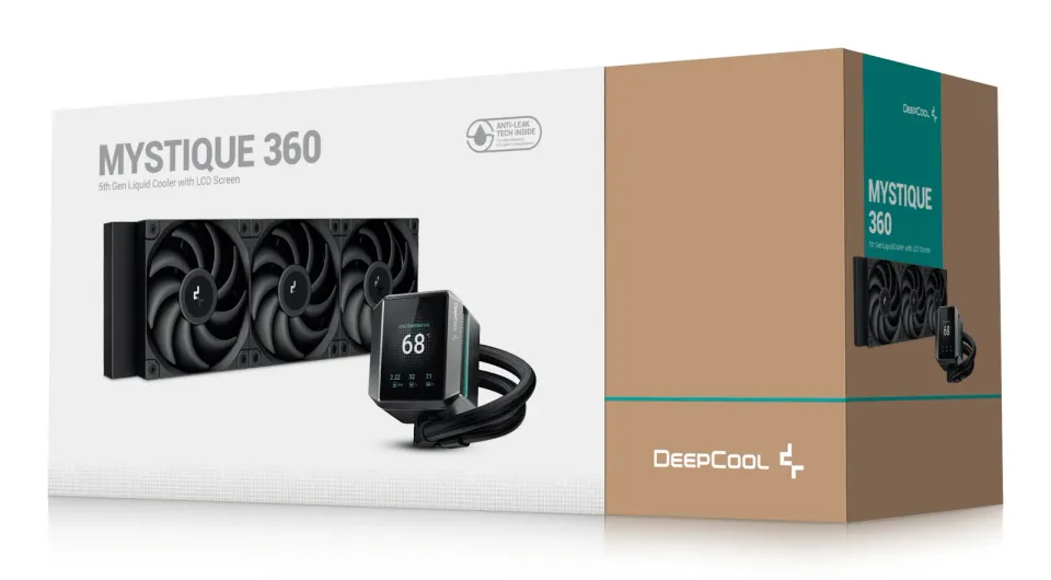 DEEPCOOL vodní chladič MYSTIQUE 360 / 3x120mm fan / dig. displej / Intel i AMD / černý