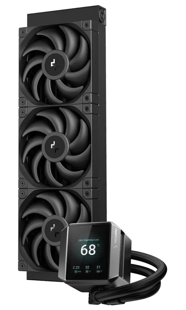 DEEPCOOL vodní chladič MYSTIQUE 360 / 3x120mm fan / dig. displej / Intel i AMD / černý