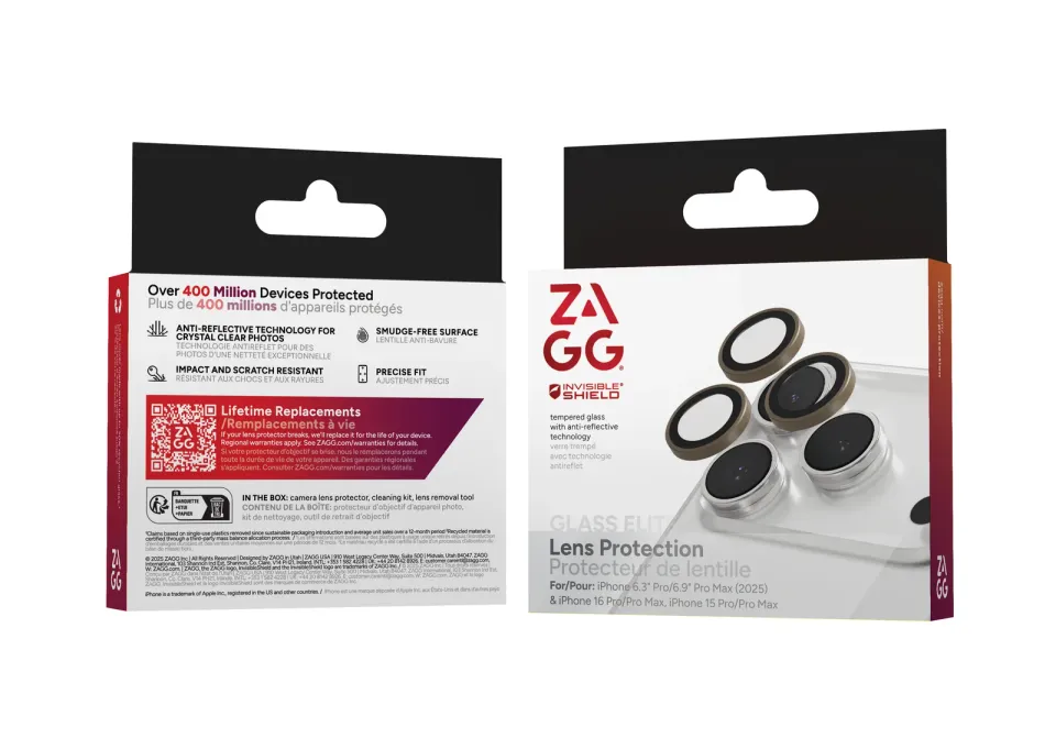 ZAGG Ochranná čočka Premium pro Apple iPhone 17 Pro/Pro Max/16 Pro/Pro Max/15 Pro/Pro Max - písková