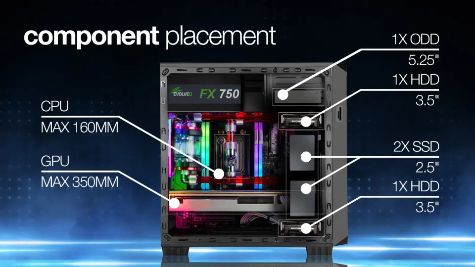 EVOLVEO Shaw 2, case mATX, 3 x USB, 1 x 120 mm ventilátor
