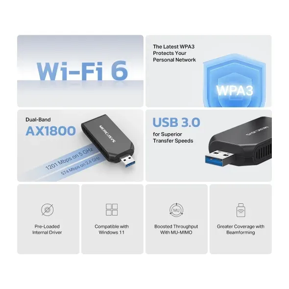 TP-Link MA70XM AX1800 Bezdrátový USB adaptér Wi-Fi 6