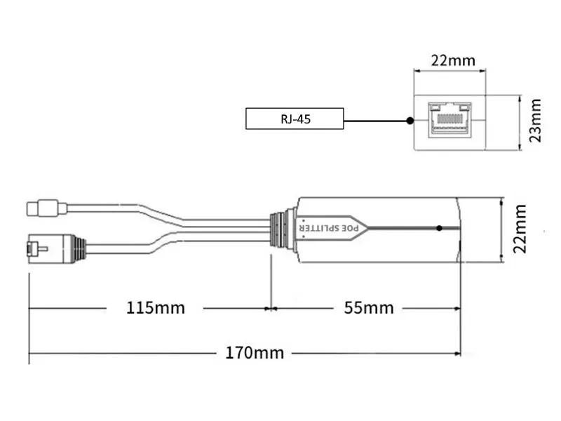 XtendLan XL-POES-5VUC, PoE splitter 802.3af, 100Mb, stabilizovaných 5V/2,4A, výstup USB-C