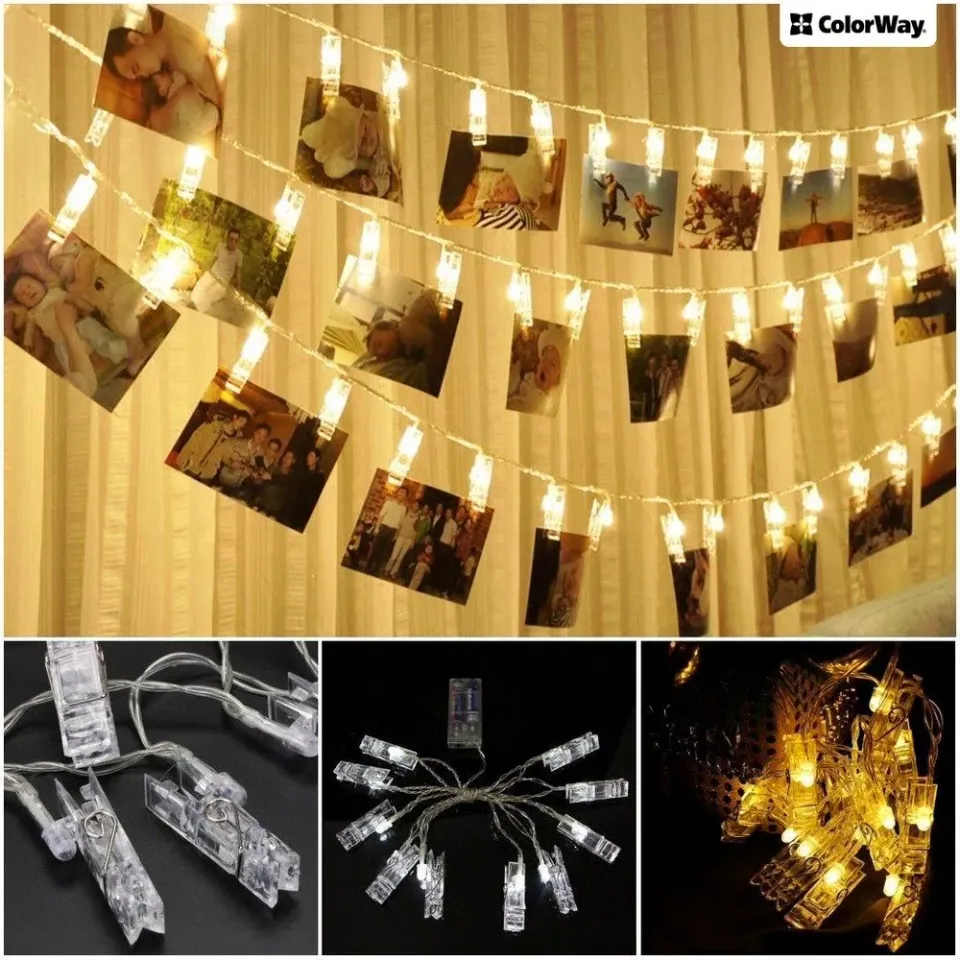 COLORWAY LED fotokolíčky / 40 LED / délka 4,2 m / teplá bílá/ napájení 3x AA